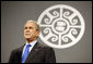 President George W. Bush is introduced Saturday, Nov. 22, 2008, to the APEC CEO Summit 2008 at the Ministry of Defense Convention Center in Lima, Peru. White House photo by Eric Draper