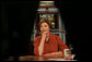 Mrs. Laura Bush is framed by equipment on the set of "Meet the Press" as she joins NBC host Tom Brokaw for the Sunday, Nov. 30, 2008, edition of the weekly TV show at the NBC studios in Washington, D.C. White House photo by Joyce N. Boghosian