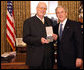 President George W. Bush stands with Forrest M. Bird after presenting him with the 2008 Presidential Citizens Medal Wednesday, Dec. 10, 2008, in the Oval Office of the White House. White House photo by Chris Greenberg