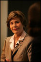 Mrs. Laura Bush discusses the serious global situation for women Wednesday, Dec. 10, 2008, at the Council on Foreign Relations in New York City. Mrs. Bush's visit was to highlight Human Rights Day and to deliver an opening statement on the 60th anniversary of the Universal Declaration of Human rights and discussed human rights of women. White House photo by Joyce N. Boghosian