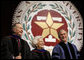 President George W. Bush smiles with his parents, former President George H.W. Bush, left, and former first lady Barbara Bush following his commencement address at Texas A&M University's winter convocation Friday, Dec. 12, 2008, in College Station, Texas. White House photo by Eric Draper