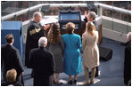 Supreme Court Chief Justice William Rehnquist swears in President George W. Bush to his first term of office Jan. 20, 2001. White House photo by Eric Draper