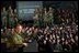 President George W. Bush delivers remarks to U.S. soldiers and families at Fort Carson, Colorado Nov. 24, 2003.