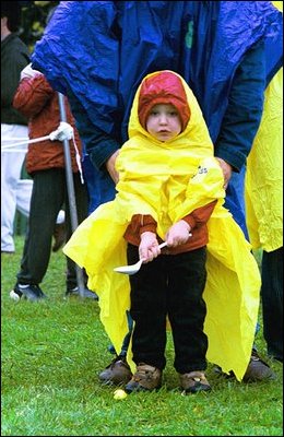 Dressed for the occasion, an Easter Egg Roller waits his turn during the 2004 Easter Egg Roll April 12. 