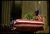 President George W. Bush delivers eulogy at the funeral service for former President Ronald Reagan at the National Cathedral in Washington, DC on June 11, 2004. 