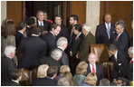 Sergeant at Arms Bill Livingood announces President George W. Bush Tuesday, Jan. 31, 2006, to the House Chamber for 2006 State of the Union address.