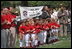 Memphis Red Sox vs. Rockies tee-ball game on the South Lawn of the White House May 7, 2001.