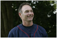 Minnesota Twins baseball star Paul Molitor is introduced to the crowd Sunday, July 24, 2005, at a Tee Ball game on the South Lawn of the White House, where he participated as first base coach.