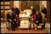 Vice President Dick Cheney and his wife, Lynne, meet His Holiness Pope John Paul II in the Vatican in Rome Jan. 27, 2004. The visit was part of a five-day trip through Switzerland and Italy for consultations with European allies on national security and economic matters.