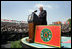 Vice President Dick Cheney delivers remarks during a rally for the troops at Fort Riley Army Base in Kansas, Tuesday, April 18, 2006. Many of the troops in attendance were part of the 3rd Brigade Combat Team who recently returned from Iraq. While deployed in Iraq, the 3rd Brigade Combat Team conducted more than 22,000 patrols, 200 raids, 1,300 cordon and search missions, 6,500 traffic control points, 1,500 convoy security operations and 4,100 supply route security missions.