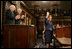 President Vaira Vike-Freiberga of Latvia acknowledges the applause of Vice President Dick Cheney, House Speaker Dennis Hastert and members of Congress, Wednesday, June 7, 2006, after an address to a Joint Meeting of Congress held in her honor at the U.S. Capitol in Washington.