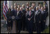 President George W. Bush and Vice President Dick Cheney stand with the President's Cabinet during a Rose Garden address to the media. "As the new members of Congress and their leaders return to Washington, I've instructed my Cabinet to provide whatever briefings and information they need to be able to do their jobs," said the President. "The American people expect us to rise above partisan differences, and my administration will do its part."