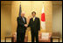 Vice President Dick Cheney stands with Prime Minister of Japan Shinzo Abe before a meeting Wednesday, Feb. 21, 2007, at the Kantei, the official residence of the Prime Minister, in Tokyo.