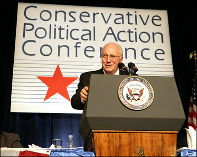 Vice President Dick Cheney delivers the keynote address to the 34th Annual Conservative Political Action Conference in Washington, Thursday, March 1, 2007.