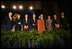 Vice President Dick Cheney, far left, stands with Secretary of Commerce Carlos Gutierrez, far right, and the 2006 Malcolm Baldrige National Quality Award recipients, Tuesday, March 13, 2007 during the 2006 Malcolm Baldrige National Quality Award Ceremony in Washington, D.C. From left the recipients are Kelli Loftin Price and Richard Norling of Premier Inc., San Diego, Calif.; Charles D. Stokes and John Heer of North Mississippi Medical Center of Tupelo, Miss.; John Cole and Terry F. May of MESA Products, Inc., Tulsa, Okla.