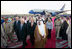 Upon arrival Saturday, May 12, 2007, to King Faisal Air Base in Saudi Arabia Vice President Dick Cheney walks with Saudi Crown Prince Sultan bin Abdulaziz, right, and an interpreter. The visit to Saudi Arabia is the third stop on a five-country trip to the Middle East.