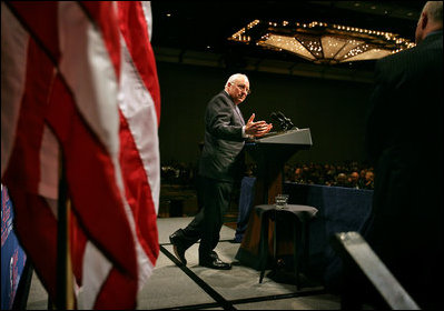 Vice President Dick Cheney gestures during a question and answer session following his remarks to the World Affairs Council of Dallas/Fort Worth luncheon Friday, Nov. 2, 2007, in Dallas.