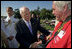 Vice President Dick Cheney talks with Carson George during an event for military support organizations Tuesday, Sept. 18, 2007, on the South Lawn. Mr. GeorgeÍs son, Lance Cpl. Phillip George, was killed in August of 2005 while serving with the U.S. Marines in Afghanistan. He was posthumously awarded a Purple Heart and a Bronze Star.