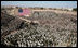 Vice President Dick Cheney delivers remarks to over 9,000 U.S. Army troops Tuesday, Feb. 26, 2008 at Fort Hood, Texas. During his remarks the Vice President expressed his appreciation for the service of soldiers of the First Cavalry Division and Three Corps who have recently returned from a 15-month deployment in Iraq.