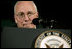 Vice President Dick Cheney listens as an audience member asks a question, Wednesday, June 11, 2008, during a visit to the U.S. Chamber of Commerce in Washington, D.C.