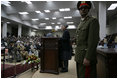 Afghan President Hamid Karzai addresses Vice President Dick Cheney, Mrs. Lynne Cheney, and attendees of the opening of Afghan Parliament, the first elected parliament in more than three decades, in Kabul, Afghanistan Monday, Dec. 19, 2005.