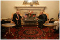 Vice President Dick Cheney and a US delegation meet with Afghan President Hamid Karzai after attending the opening session of the Afghan Parliament, the first elected parliament in more than three decades, in Kabul, Afghanistan Monday, Dec. 19, 2005.