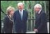 Meeting during a reception at their home, Vice President Cheney and his wife talk with their friend and his former boss, President Gerald Ford. The Vice President served as President Ford's Chief of Staff.