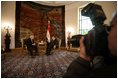 Vice President Dick Cheney and Egyptian President Hosni Mubarak are photographed during a breakfast meeting at Ittihadiyya Palace in Cairo, Tuesday January 17, 2006. The Vice President made the trip to Egypt after his December 2005 visit to the region was cut short in order to return to Washington to carry out his Constitutional duties as President of the Senate and cast a tie-breaking vote on a deficit-reduction bill.