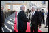 Vice President Dick Cheney shakes hands with Palestinian President Mahmud Abbas Sunday, March 23, 2008 upon departure from the Muqata in the West Bank city of Ramallah.