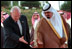 Vice President Dick Cheney and Crown Prince Abdullah of Saudi Arabia extend courtesies to each other as they enter the area where the two leaders will stand during an arrival ceremony in Jeddah, Saudi Arabia, March 16. 