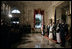 President George W. Bush and Mrs. Laura Bush pause for media photos with Her Majesty Queen Elizabeth II and His Royal Highness The Prince Philip, Duke of Edinburgh, in the Grand Foyer of the White House Monday, May 7, 2007, prior to attending a State Dinner in the Queen’s honor. White House photo by Shealah Craighead